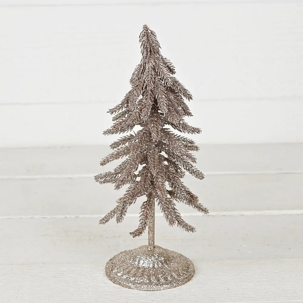 Champagne Glittered Twiggy Pine Tree