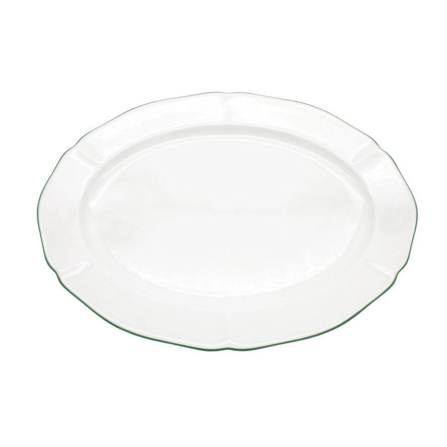 Green Rim Oval Platter - Foundation Goods