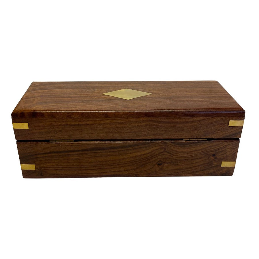 Wood Box with Brass Diamond Inlay - Foundation Goods