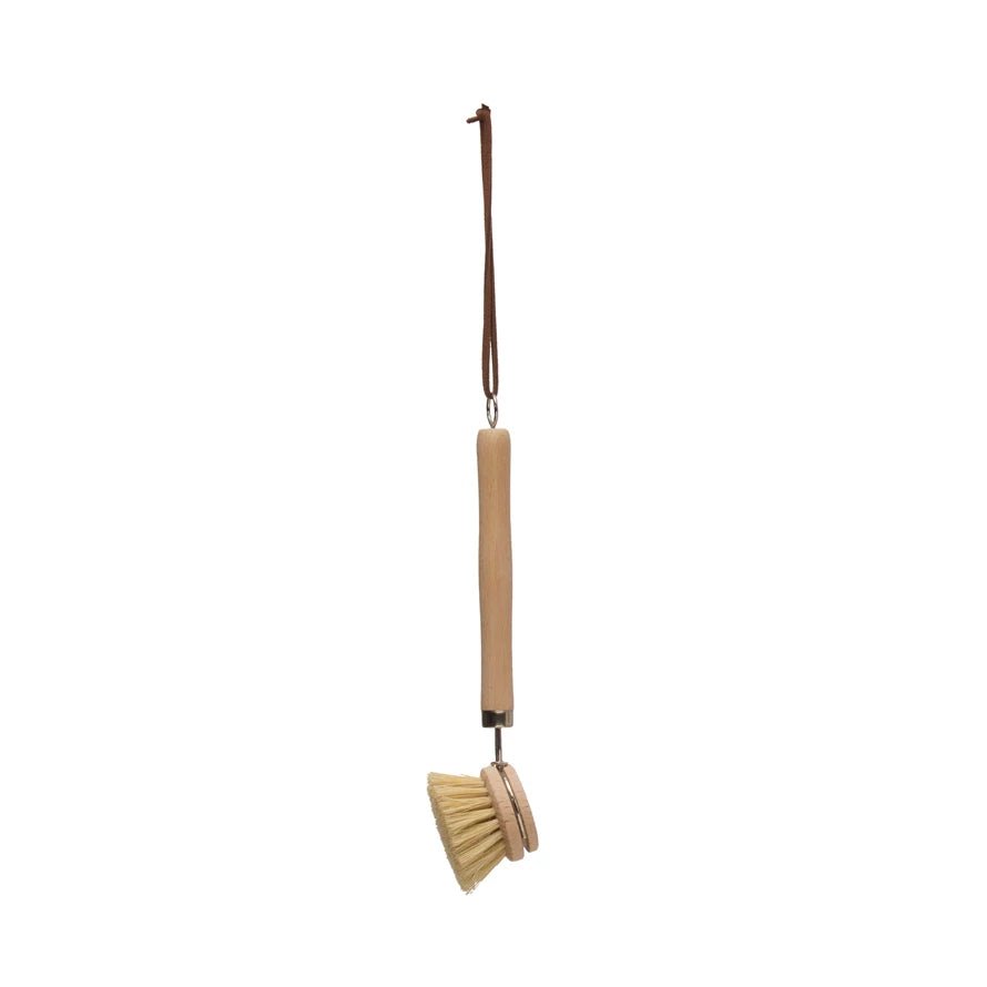 Wood Dish Brush with Leather Strap - Foundation Goods